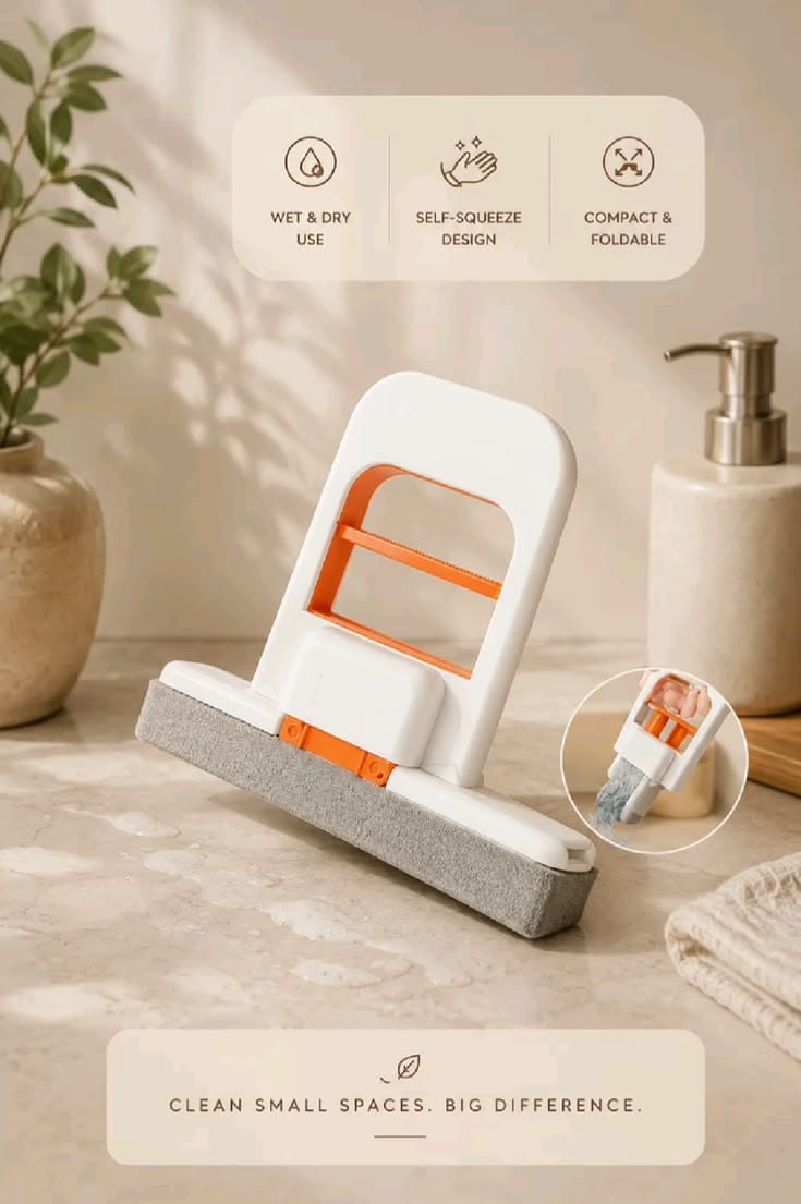 Mini Foldable Desktop Mop – Portable Sponge Mop for Quick Cleaning