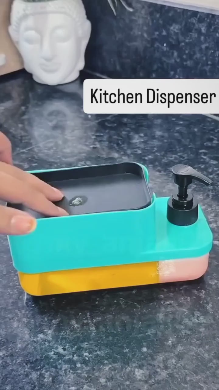 3-in-1 Soap Dispenser with Sponge Holder – Kitchen Sink Organizer